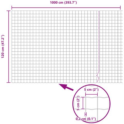Recinzione Euro Verde 1,2x10 m Acciaio - Foto 8