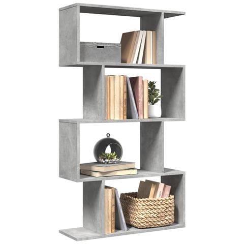Libreria Divisorio 4 Ripiani Grigio 70x24x129 cm Truciolato - Foto 2