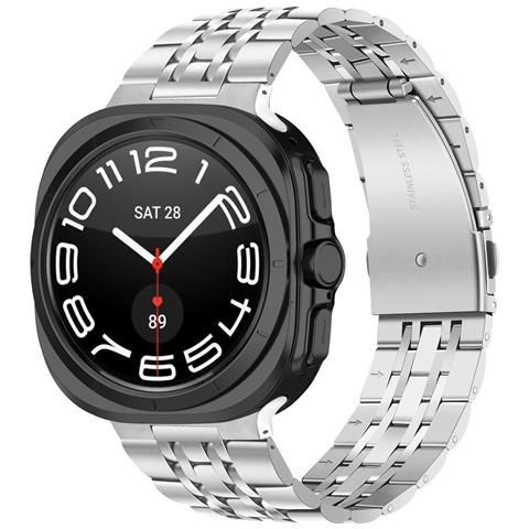 Cinturino In Acciaio A Sette Maglie Integrato Compatibile Con Samsung Galaxy Watch 8 Silver - Foto 2