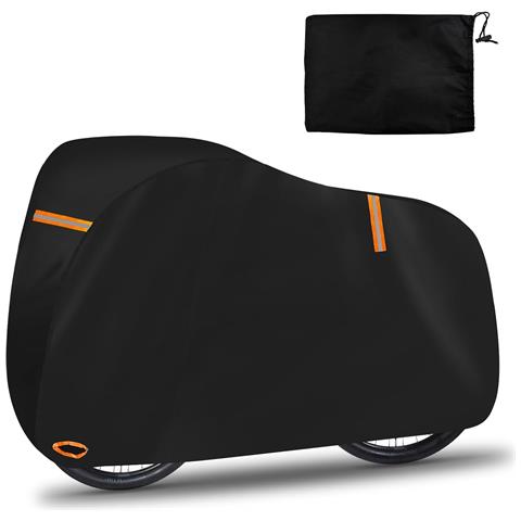 Copertura Impermeabile Per Bicicletta Con Riflettenti Nera 200 X 70 X 110 Cm - Foto 1
