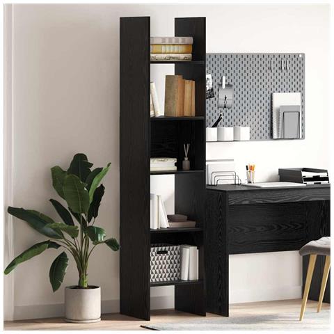 Armadio per Libri Rovere nero 40 x 35 x 180 cm - Foto 2