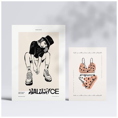 Set Di 6 Stampe Stampe Artistiche In Stile Schizzo Con Inchiostro Nero Per L'interior Design A3 & A4 Senza Cornice - Foto 2