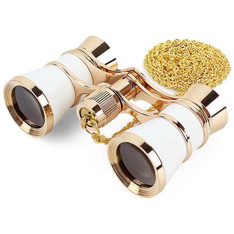 Binocolo A Catena Bianco - Ingrandimento 3x, Occhiali Da Opera Portatili - Foto 2