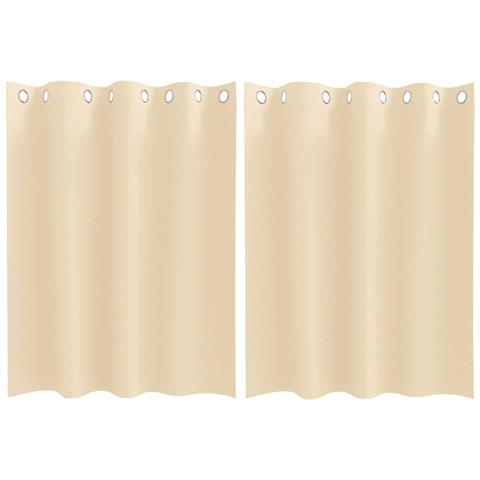 Tende con tende 2 pcs Crema Poliestere - Foto 1