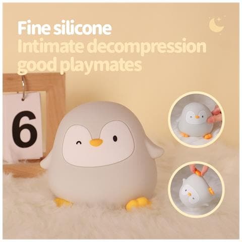 Luce Notturna A Pinguino In Silicone Ricaricabile Per Bambini - Foto 2