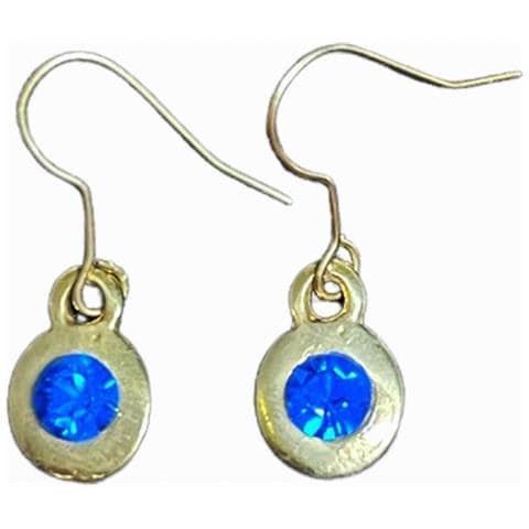 Mini Ciondolo In Cristallo Blu In Oro - Foto 1