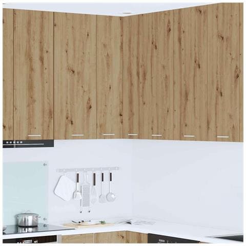 Armadio pensile Riga Rovere Artigiano e Bianco 57 x 57 x 100 cm - Foto 2