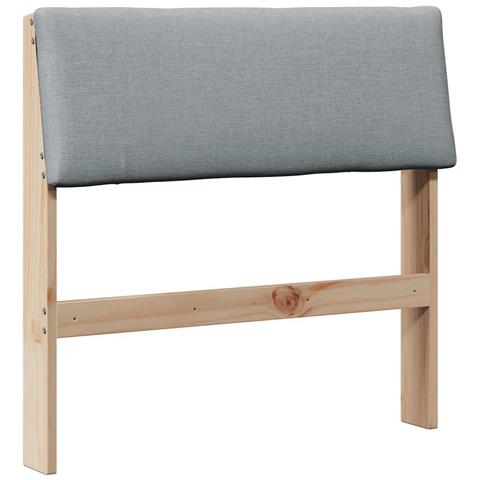 Testiera imbottita Grigio chiaro 75 cm Pino massello - Foto 1