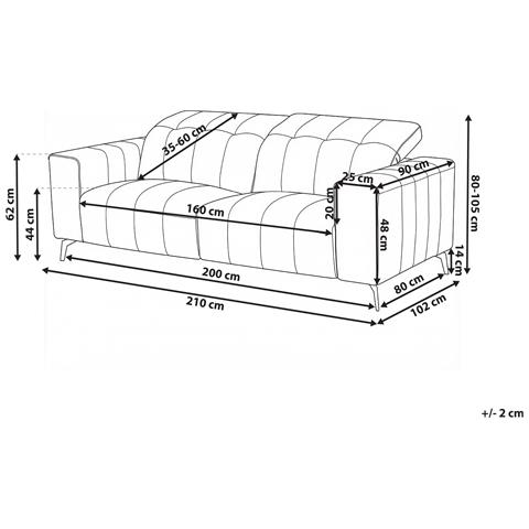 Divano 3 Posti Ommel Pelle Sintetica Tortora - Foto 7