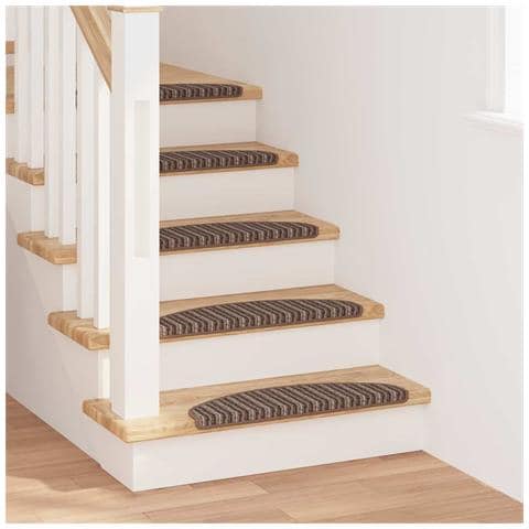 Tappetini per scale autoadesivi 15 pcs Marrone 65 x 21 x 4 cm - Foto 2