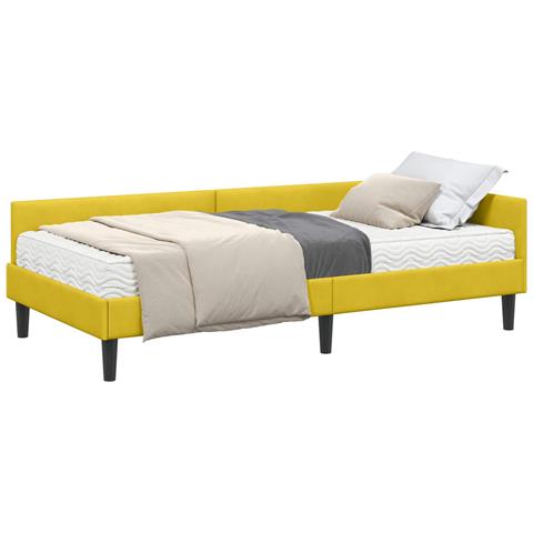 Struttura Letto Angolare con Materasso 2 pcs Giallo Velluto - Foto 1