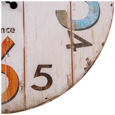 Orologio Da Parete In Legno Bianco 34x34x2cm - Foto 8