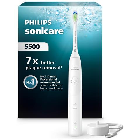 Sonicare Spazzolino Elettrico Sonico Con Base Di Ricarica, 2 Livelli Di Intensità, Sensore Di Pressione Colore Bianco Hx7110/01 - Foto 1