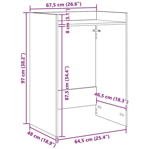Mobiletto per lavatrice Grigio Sonoma 67,5 x 48 x 97 cm - Foto 9