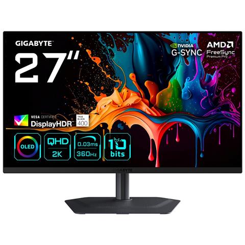 MO27Q3 Monitor Gaming OLED 27” QHD - 2560 x 1440, 360Hz, 0.03ms, 250 cd /m², G-Sync Compatibile, FreeSync Premium Pro, Display HDR True Black 400, HDMI 2.1, DisplayPort 1.4 - Foto 1