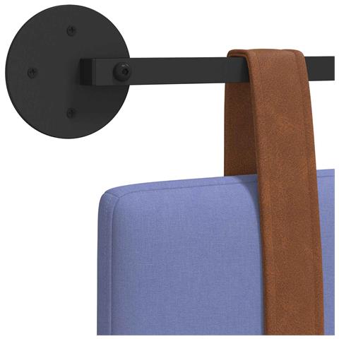 Testata appesa Tinta unita Blu jeans 150 x 55 x 5 cm PU Antico - Foto 9