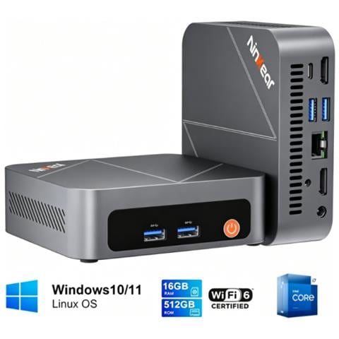 MINI PC M7 Intel® Core™ I7-1185G7 16gb + 512gb 3.0ghz Intel Iris Xe Graphics Windows 11 Wifi 6 Bt 5.2 Triplo Display 4K - Foto 1