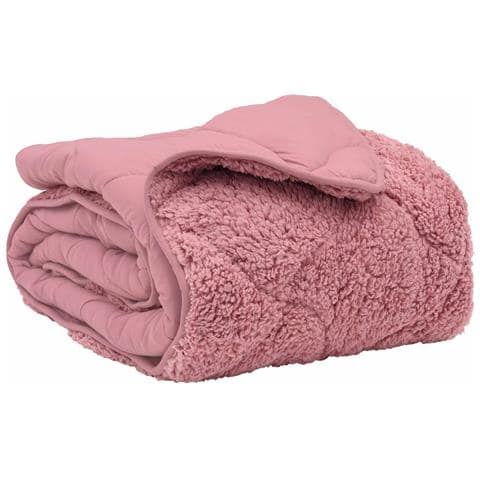 Duvet Invernale Rosa 240 x 260 cm Microfibra e Fleece Teddy - Foto 1