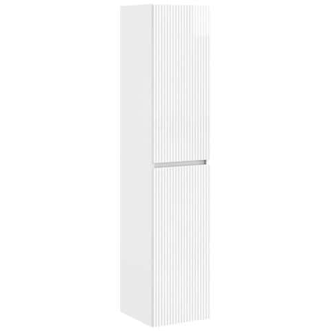 Mobiletto da Bagno a Muro Bianco Lucido 33 x 34,5 x 160 cm - Foto 1