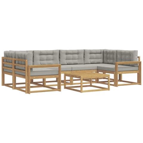 Set di divani da esterno 5 pcs Bianco e Grigio Chiaro - Foto 1