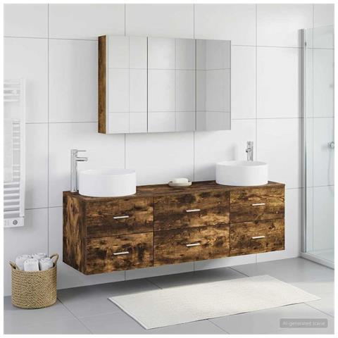 Set di mobili per il bagno 4 pcs Rovere Fumo - Foto 2