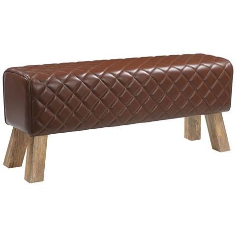 panchina 110 x 30 x 45 cm Pelle Vera Marrone diamante - Foto 1