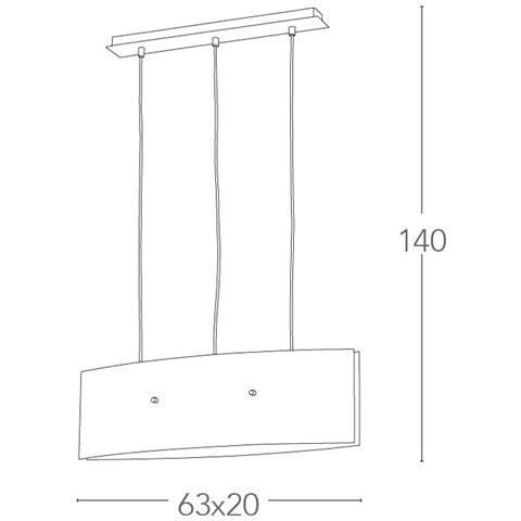 Lampadario portalume bianco Cm 63x20xH 120 Lampada 3xE27 da 60W - Foto 7
