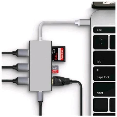 Mini Docking Station Universale 4K per Laptop 1x HDMI / 1x USB-C 3.1 Colore Argento - Foto 1