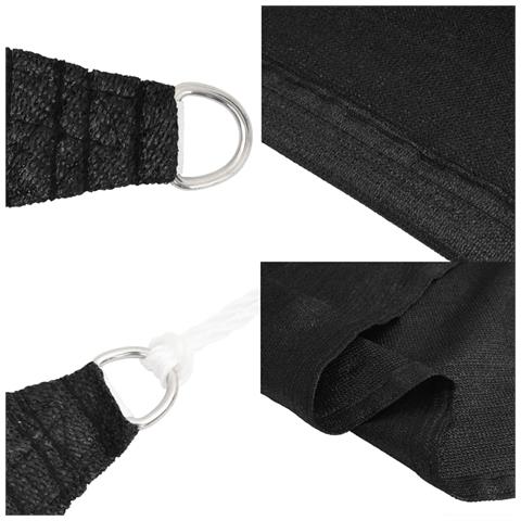 Vela Parasole 160 g / m² Nera 2,5x4 m in HDPE - Foto 6