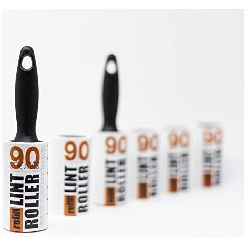 Pack Di Massa Valore Lint Roller E Refill Set - 2 Maniglie E 6 Rotoli X 90-patrimoniale - Rimuove Peli Di Animali Domestici Fluff E Polvere Dai Vestiti Tappezzeria E Carpet (81m 540 Totali Sheets)  - Foto 4