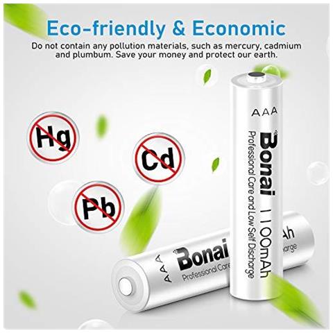 Batterie Ni-mh Aaa Ricaricabili 1100mah Ad Alta Capacit 1200 Cicli Aaa Ricaricare Le Batterie Confezione Da 8 - Foto 3