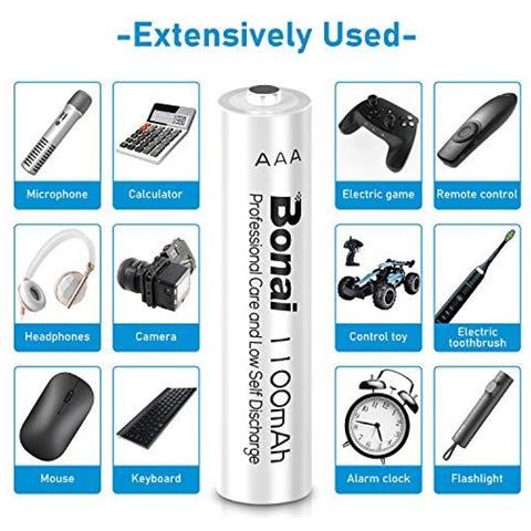 Batterie Ni-mh Aaa Ricaricabili 1100mah Ad Alta Capacit 1200 Cicli Aaa Ricaricare Le Batterie Confezione Da 8 - Foto 2