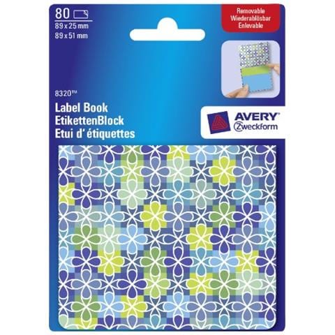 Etichetta multiuso 8320A - 89 mm, 89 mm Larghezza x 51 mm, 25 mm Lunghezza - 80 Etichetta - Rettangolo - Carta - Blu, Verde - Foto 1