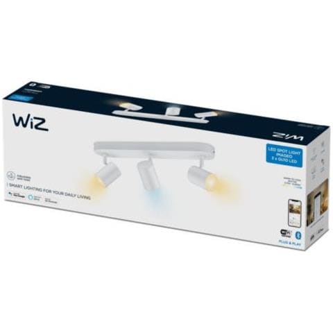 Applique Da Soffitto Led Dimmerabile Cct Smart Wi-fi+bluetooth 4.9w 3 Faretti Imageo Bianco 123x440x105 Mm Metallo - Foto 1
