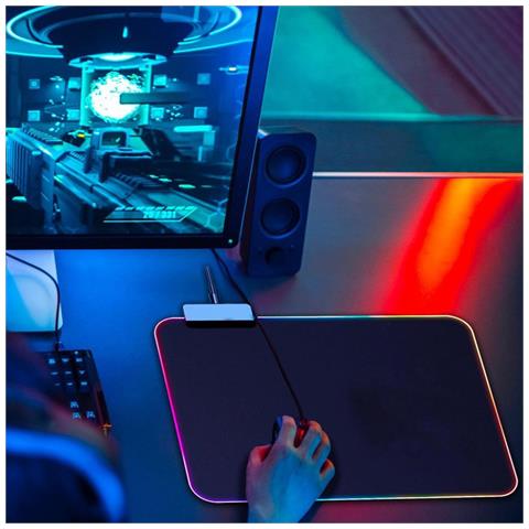 Tappetino Rgb Per Mouse Pad Mousepad Gaming Tappeto 360 X 260 Scrivania Pc - Foto 10