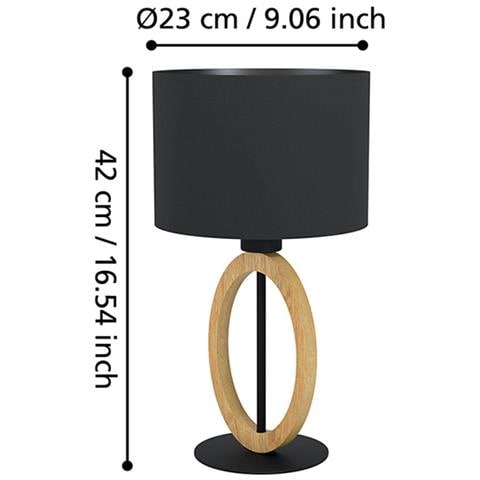 Lampada Da Scrivania Industrial Basildon 1 Luce Metallo Nero E Marrone Diffusore - Foto 1