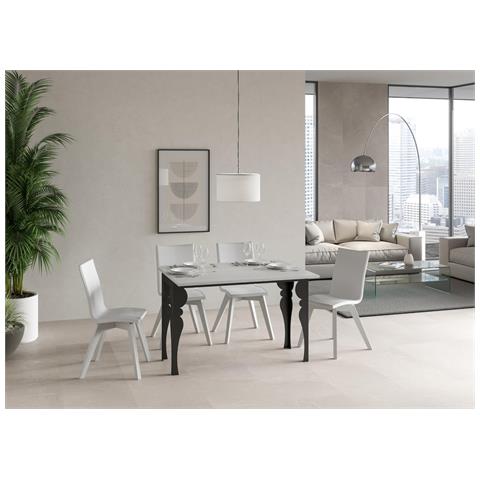 Tavolo Apribile 120x45/90 Cm Paxon Double Telaio Antracite - Bianco Frassino - Foto 2
