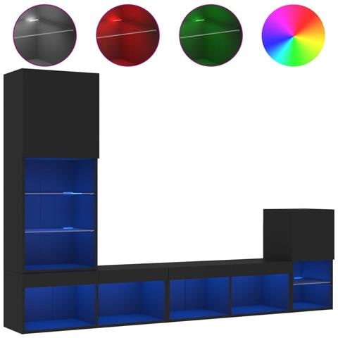 Mobili TV Muro 2pz Grigio Cemento 60x30x30 cm Legno Multistrato