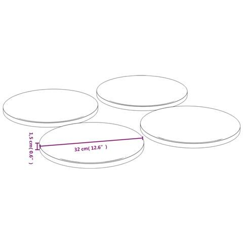 Piatti Per Pizza 4 Pz 32x1,5 Cm In Bambù - Foto 3