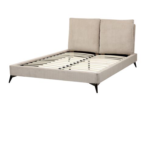 Letto Velluto A Coste Melle 140 X 200 Cm Tortora - Foto 2