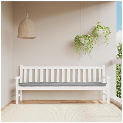 Cuscino Per Panca Grigio 200x50x7 Cm In Tessuto Oxford - Foto 1