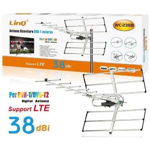 Trade Shop - Antenna Tv Uhf Dvb-t Dvb-t2 Digitale Esterno Amplificata Ricevitore 38dbi Wc-238b - Foto 1
