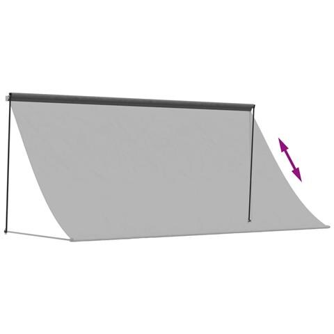 Tenda Da Sole Retrattile Antracite 300x150 Cm Tessuto E Acciaio - Foto 2