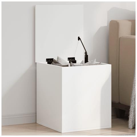 Contenitore Portaoggetti Bianco 40x42x46 Cm Legno Multistrato - Foto 1