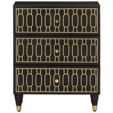 Comodino 50x33x60 Cm In Legno Massello Di Mango - Foto 3