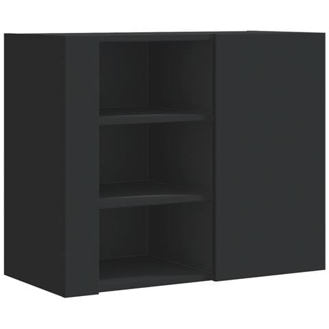 Armadietto A Muro Nero 75x35x60 Cm In Truciolato - Foto 2