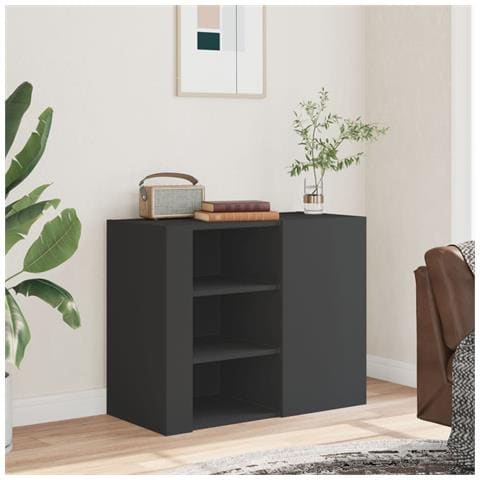 Armadietto A Muro Nero 75x35x60 Cm In Truciolato - Foto 3