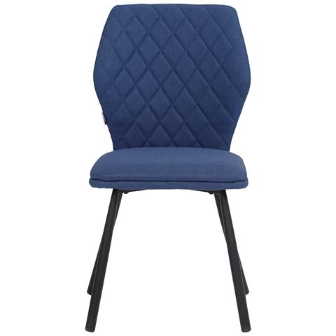 Jessica Set Di 2 Sedie Da Pranzo Imbottite In Tessuto Intrecciato Blu Scuro - Foto 2