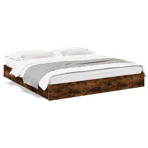 Giroletto Con Cassetti Rovere Fumo 200x200 Cm Legno Multistrato - Foto 2