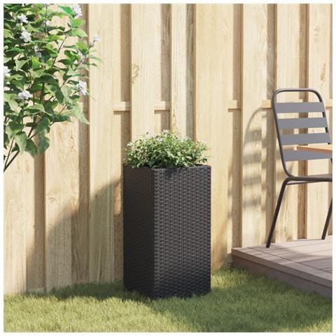 Fioriera Da Giardino Nero 30x30x60 Cm In Polyrattan - Foto 3